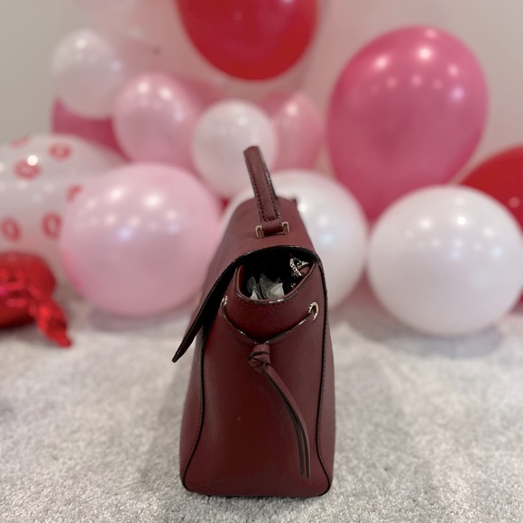 Kate Spade Laurel Way Lilah Burgundy Top Handle Bag - Picture 3 of 8